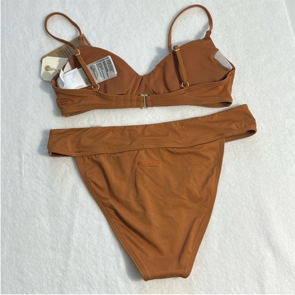 Billabong Medium Bikini 2-piece Sol Searcher V Bralette & Aruba golden brown NWT - Picture 7 of 13